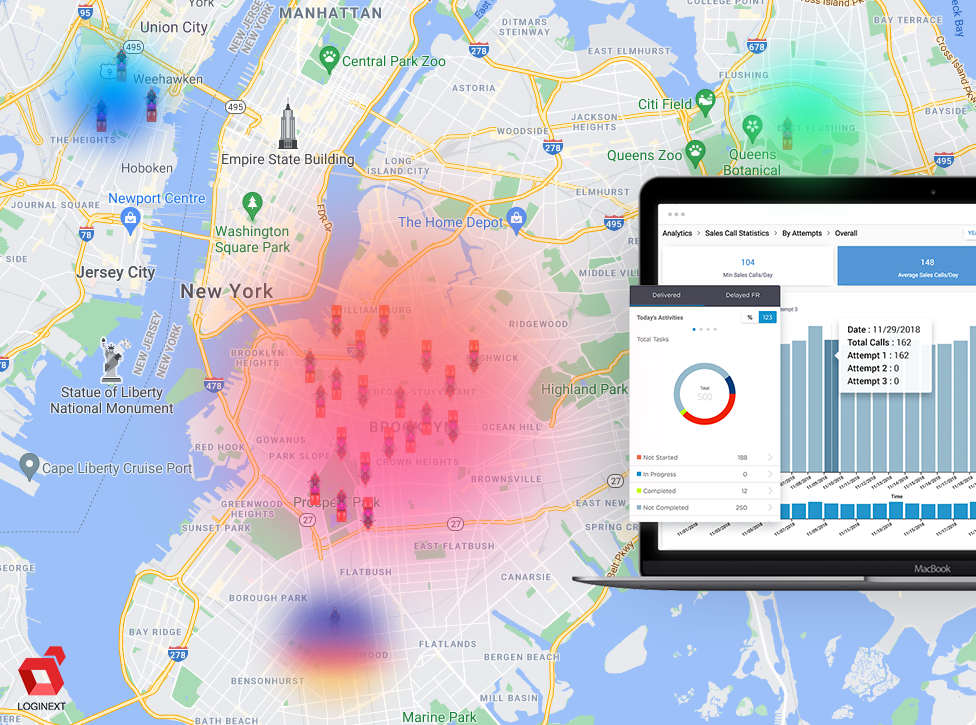 Heatmap on the loginext mile platform