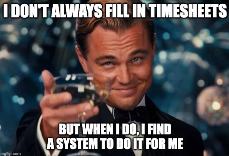 Timesheet filling CRM meme