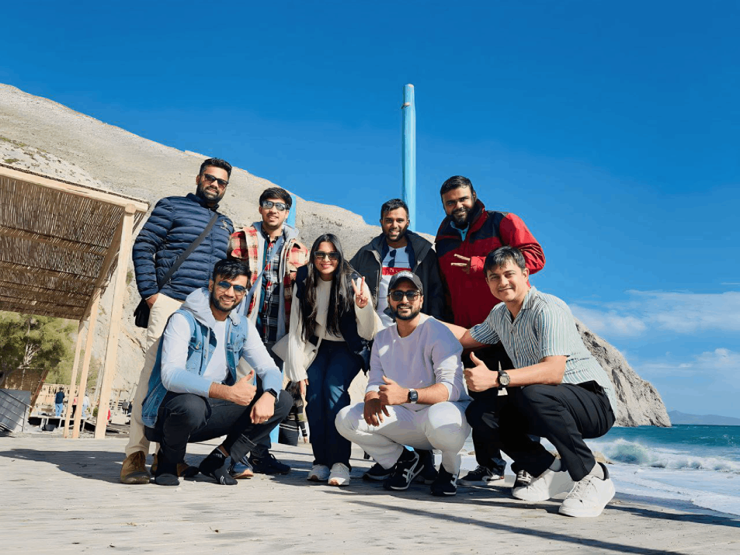 Rajesh with different team members of LogiNext