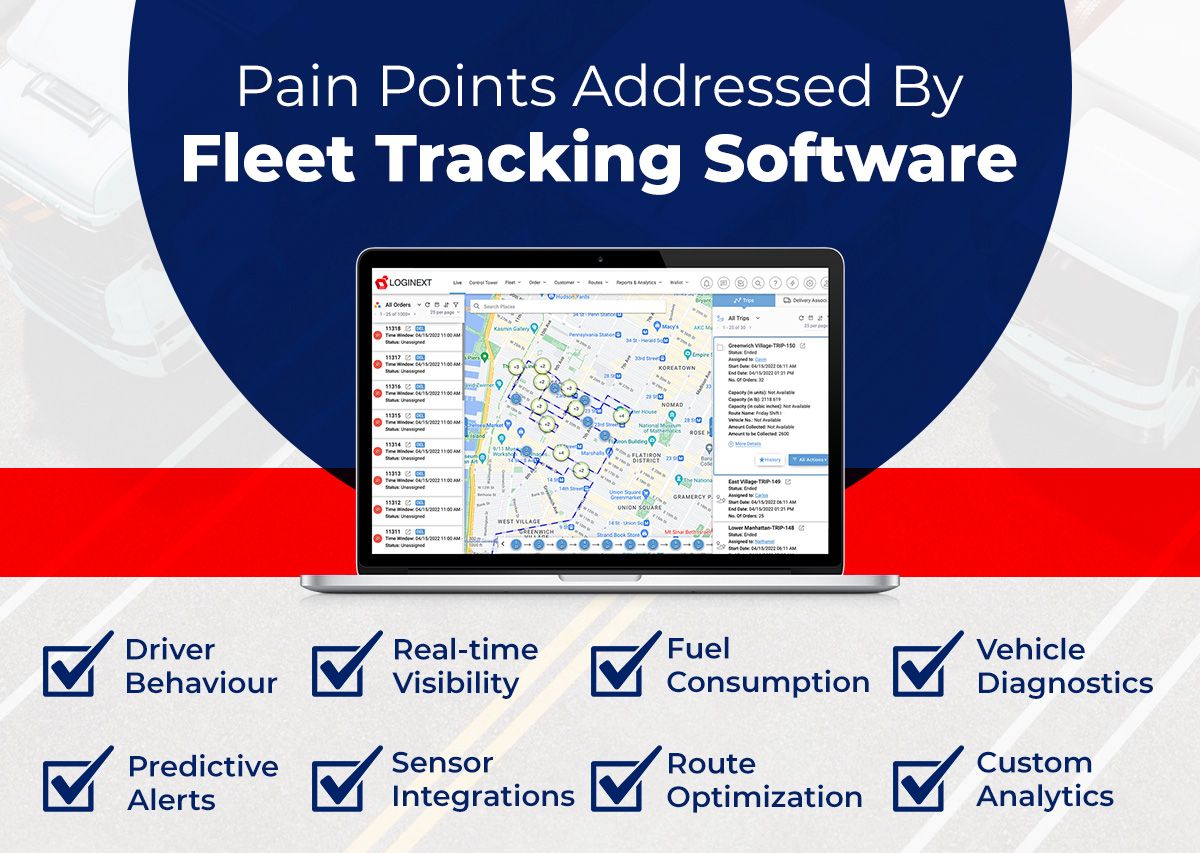 Pain points addressed by fleet tracking software
