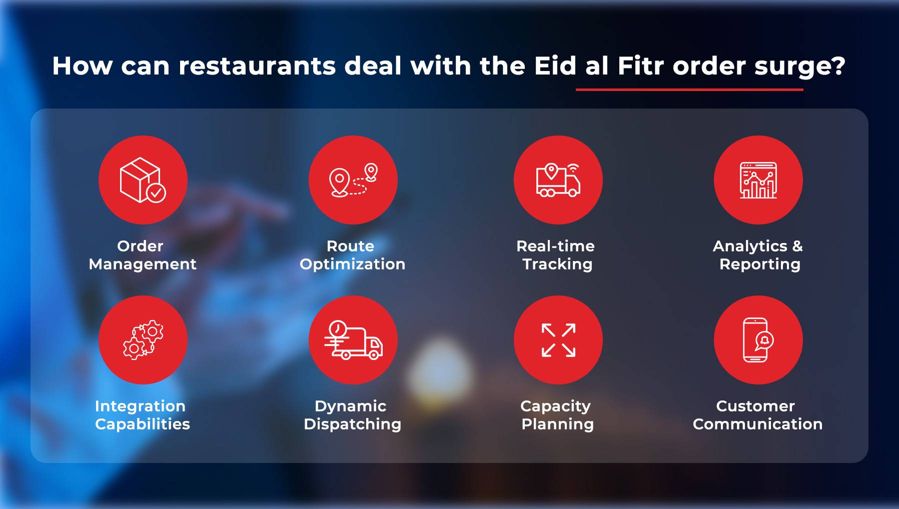How can restaurants deal with the Eid al Fitr order surge using delivery management system